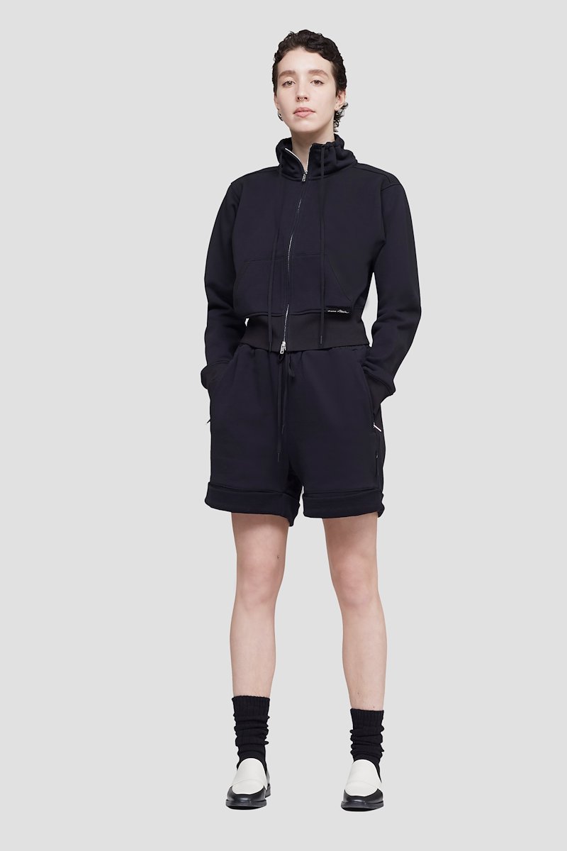 Don’t Sweat It zip-up jacket-black #0 Don’t Sweat It zip-up jacket, Black cotton Don’t Sweat It zip-up jacket from 3.1 PHILLIP LIM featuring stand-up collar, drawstring neck, front zip fastening, long sleeves, ribbed cuffs and ribbed hem.- 0