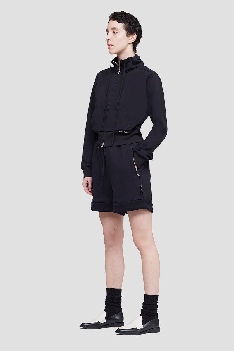 Don’t Sweat It zip-up jacket-black #0 Don’t Sweat It zip-up jacket, Black cotton Don’t Sweat It zip-up jacket from 3.1 PHILLIP LIM featuring stand-up collar, drawstring neck, front zip fastening, long sleeves, ribbed cuffs and ribbed hem.- 2