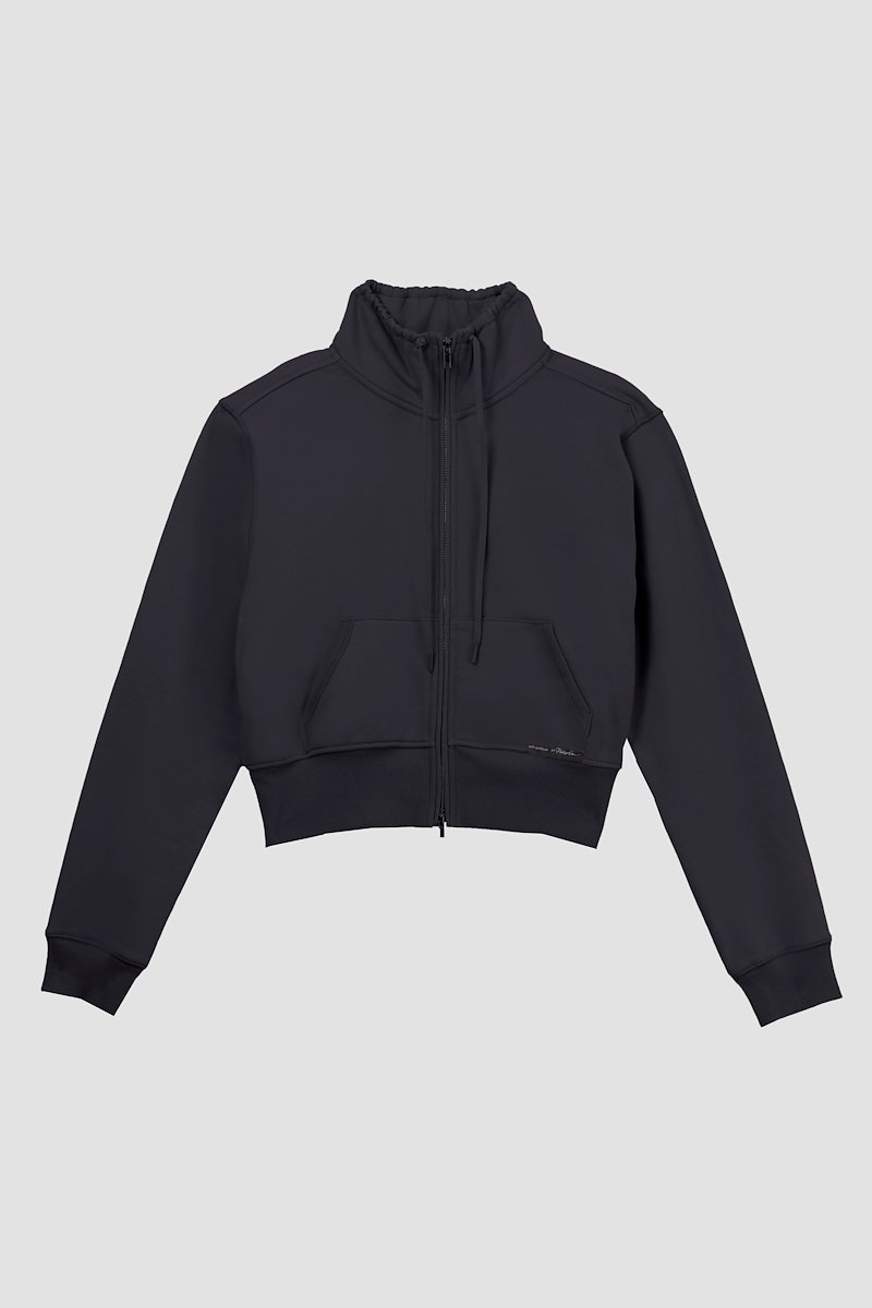 Don’t Sweat It zip-up jacket-black #0 Don’t Sweat It zip-up jacket, Black cotton Don’t Sweat It zip-up jacket from 3.1 PHILLIP LIM featuring stand-up collar, drawstring neck, front zip fastening, long sleeves, ribbed cuffs and ribbed hem.- 6
