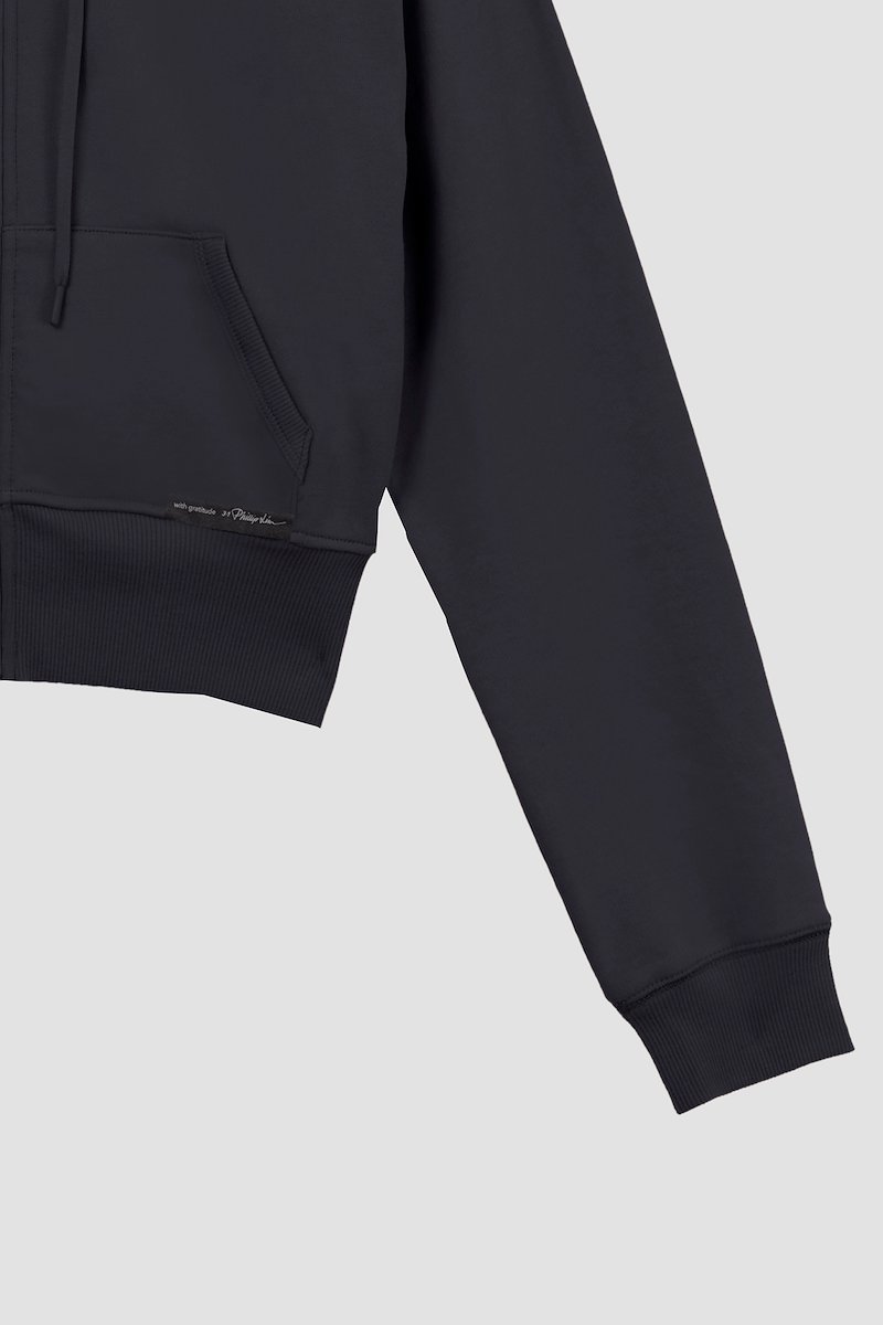Don’t Sweat It zip-up jacket-black #1 Don’t Sweat It zip-up jacket, Black cotton Don’t Sweat It zip-up jacket from 3.1 PHILLIP LIM featuring stand-up collar, drawstring neck, front zip fastening, long sleeves, ribbed cuffs and ribbed hem.- 9