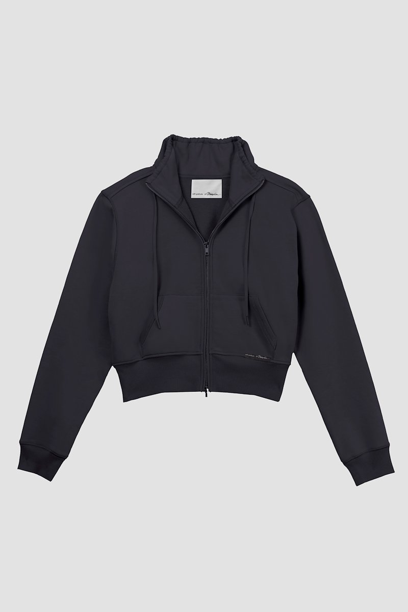 Don’t Sweat It zip-up jacket-black #1 Don’t Sweat It zip-up jacket, Black cotton Don’t Sweat It zip-up jacket from 3.1 PHILLIP LIM featuring stand-up collar, drawstring neck, front zip fastening, long sleeves, ribbed cuffs and ribbed hem.- 7