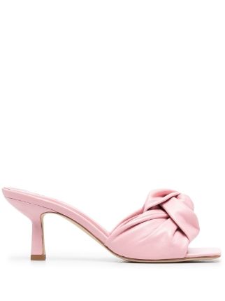 BY FAR Ruched Leather Sandals - Farfetch