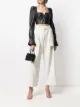 Image 2 of Manokhi draped-sleeve cropped leather top