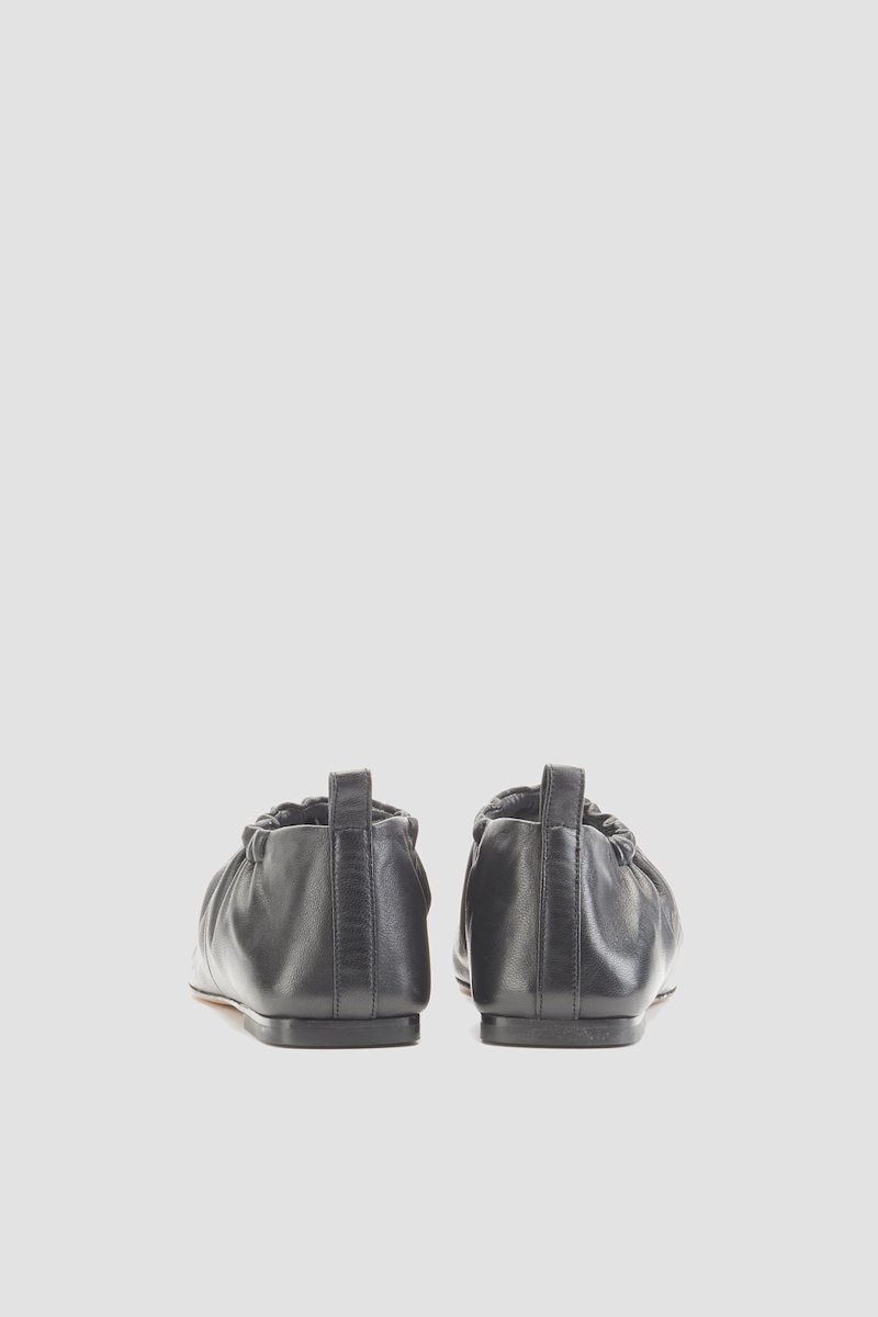 Ruched Slipper-black #0 Ruched Slipper, Did you know that in the16th century, mules were bedroom or boudoir slippers worn inside and not out in public? Can you imagine not being allowed to show this 3.1 Phillip Lim silver-tone pair to everyone? Glad fashion evolved, right? Featuring a ruched detail, a pull tab at the rear, a square toe, an elasticated fastening and a flat leather sole.- 4