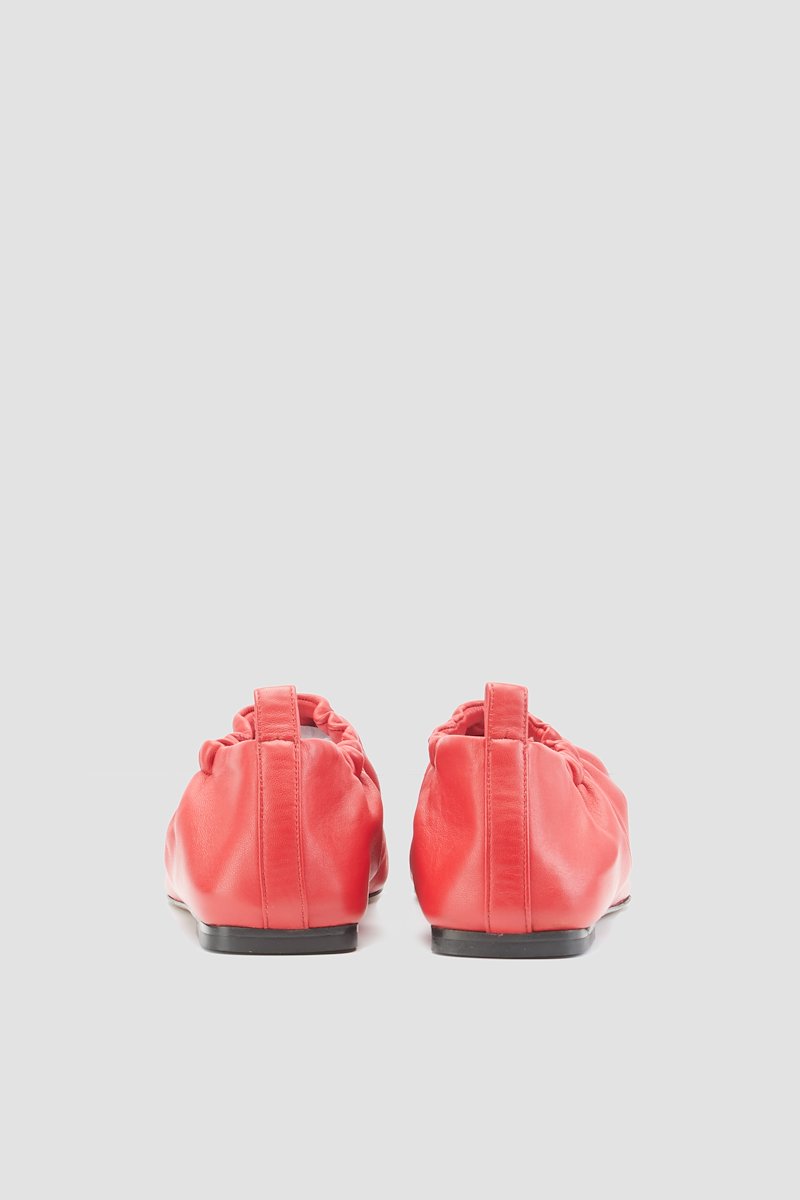 Ruched Slipper-red #0 Ruched Slipper, Did you know that in the16th century, mules were bedroom or boudoir slippers worn inside and not out in public? Can you imagine not being allowed to show this 3.1 Phillip Lim silver-tone pair to everyone? Glad fashion evolved, right? Featuring a ruched detail, a pull tab at the rear, a square toe, an elasticated fastening and a flat leather sole.- 2