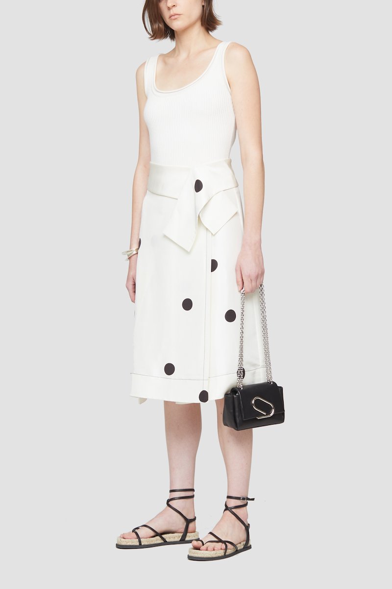 Dot Print Draped Band Skirt-white #0 Dot Print Draped Band Skirt, There's never a wrong time for polka-dots. The ones on this silk draped midi skirt from 3.1 Phillip Lim come with a promise to make you have fun with your fashion whenever you throw it on. Now you're talking. Featuring a polka dot print, a high waist, draped details and a straight hem. - 6