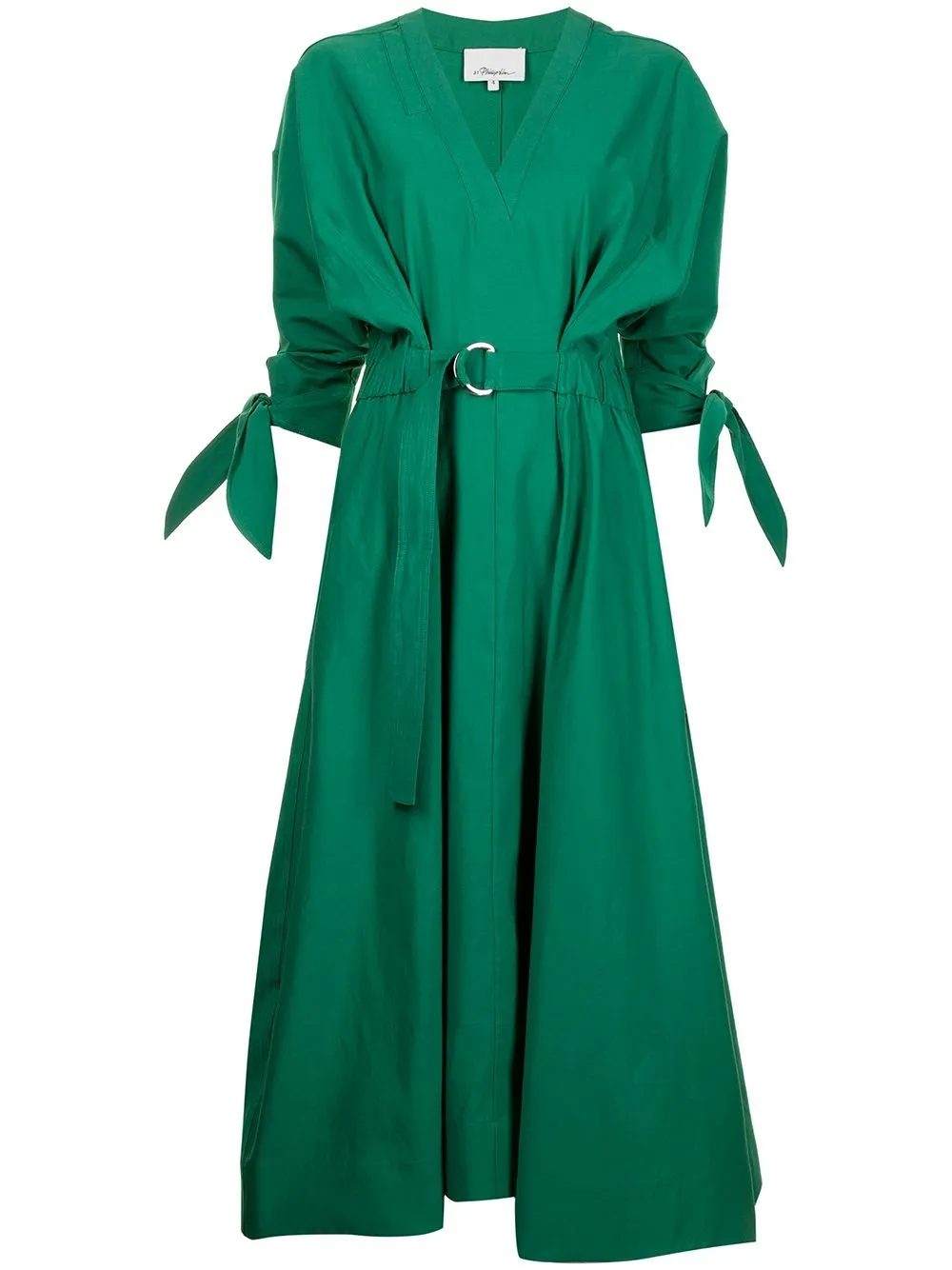 

3.1 Phillip Lim vestido camisero con detalle de nudo - Verde