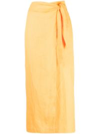 ＜Farfetch＞ ★50%OFF！Nanushka Randi ラップスカート - オレンジ画像