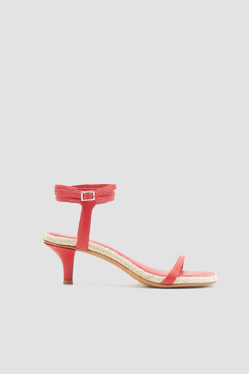 Yasmine Espadrille Heeled Sandal-red #0 Yasmine Espadrille Heeled Sandal, Red leather Yasmine 50mm espadrille sandals from 3.1 PHILLIP LIM featuring open toe, branded leather insole, buckle-fastening ankle strap, low heel and leather sole.- 0