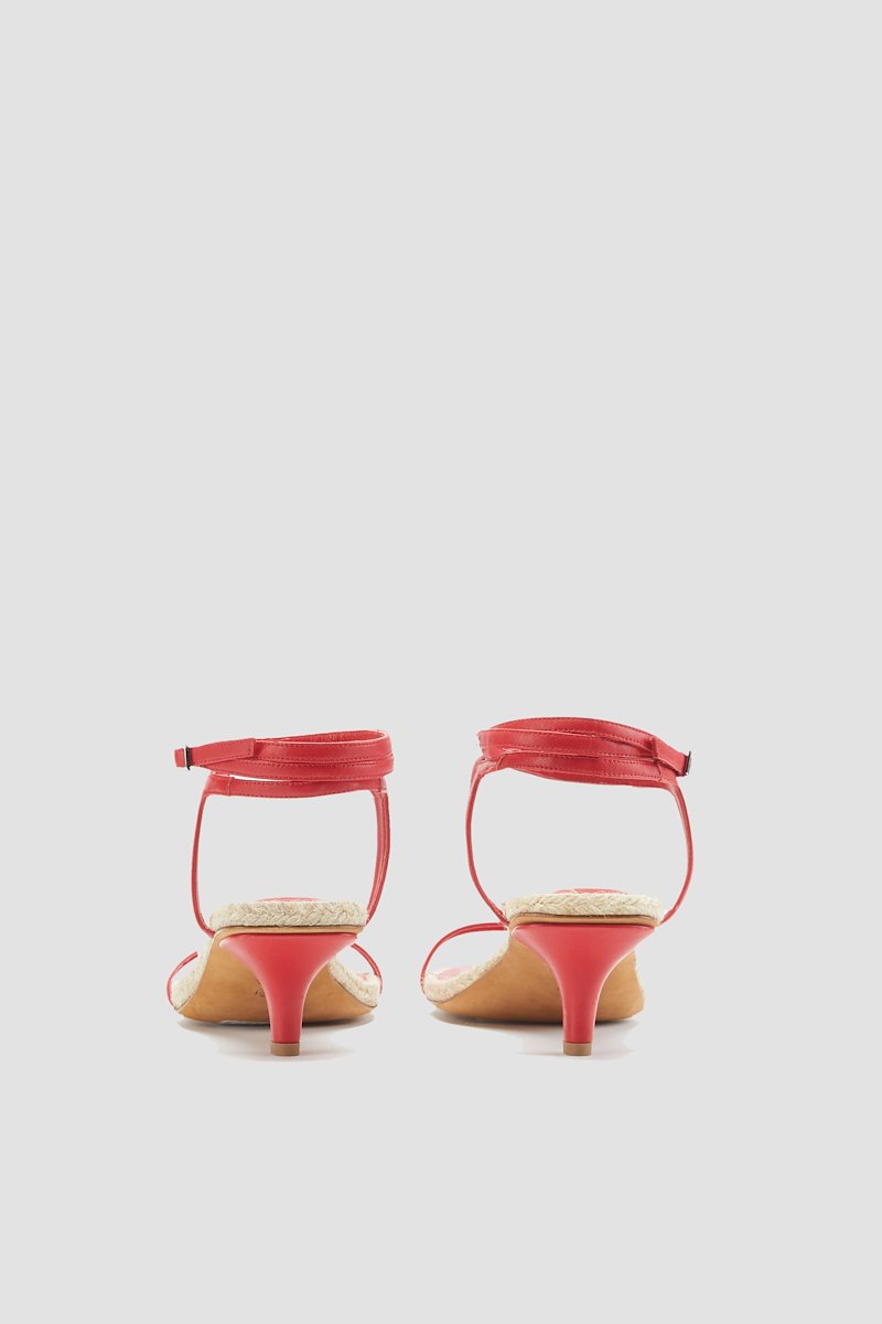 Yasmine Espadrille Heeled Sandal-red #0 Yasmine Espadrille Heeled Sandal, Red leather Yasmine 50mm espadrille sandals from 3.1 PHILLIP LIM featuring open toe, branded leather insole, buckle-fastening ankle strap, low heel and leather sole.- 2