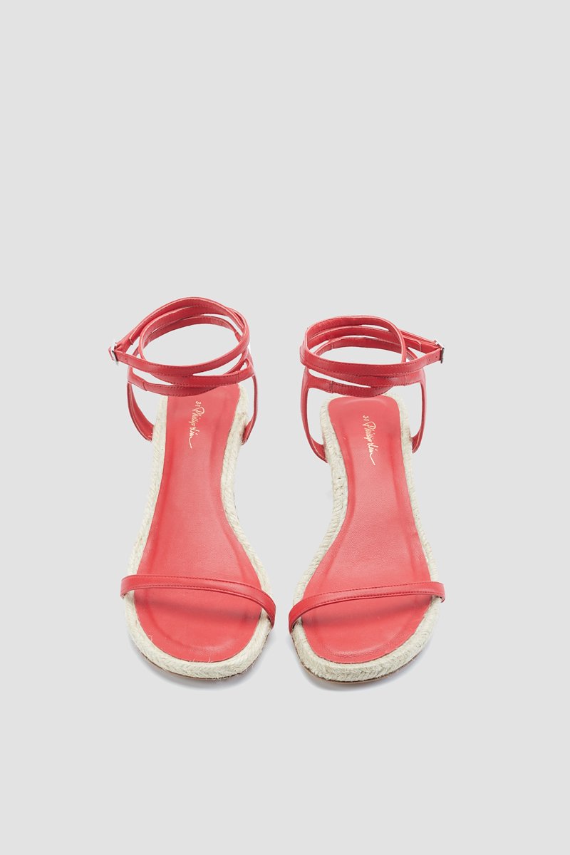Yasmine Espadrille Heeled Sandal-red #1 Yasmine Espadrille Heeled Sandal, Red leather Yasmine 50mm espadrille sandals from 3.1 PHILLIP LIM featuring open toe, branded leather insole, buckle-fastening ankle strap, low heel and leather sole.- 3