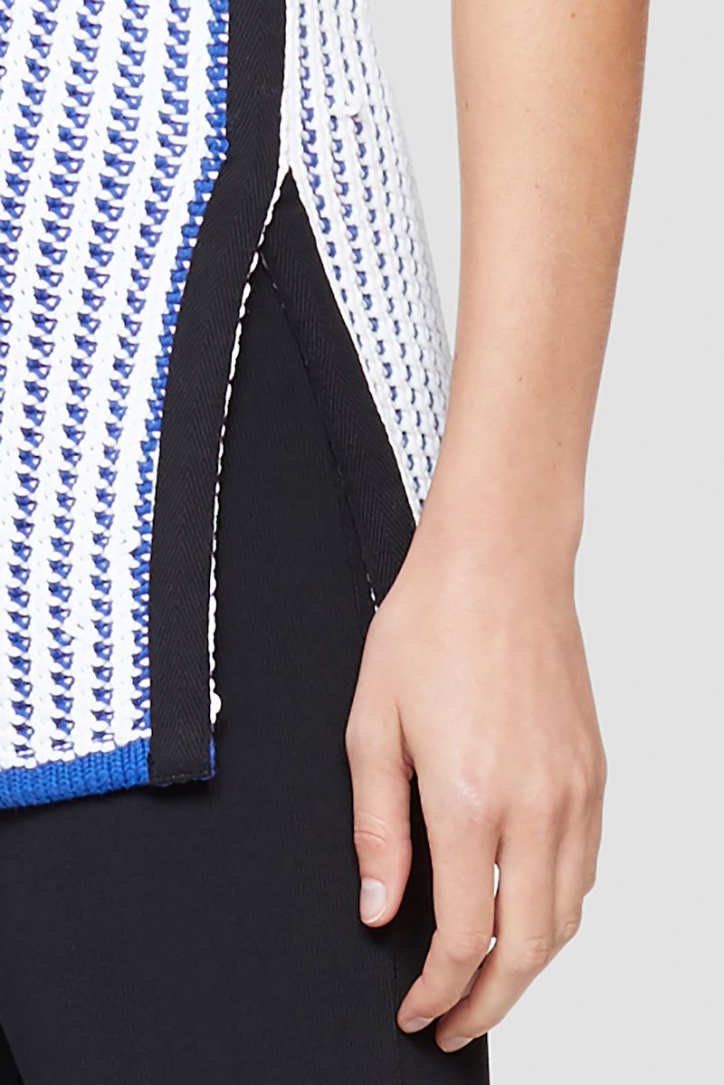 Two Tone Knit Tank-white #1 Two Tone Knit Tank, WHITE BLUE Synthetic->Nylon Two Tone Knit Tank from 3.1 Phillip Lim. - 5
