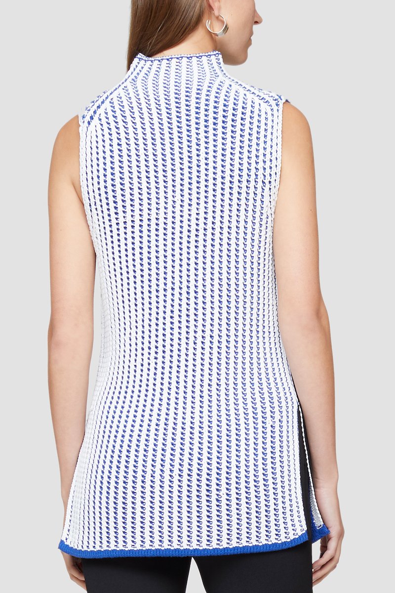 Two Tone Knit Tank-white #0 Two Tone Knit Tank, WHITE BLUE Synthetic->Nylon Two Tone Knit Tank from 3.1 Phillip Lim. - 4