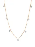 graziela 18K rose gold small Floating diamonds necklace - Pink