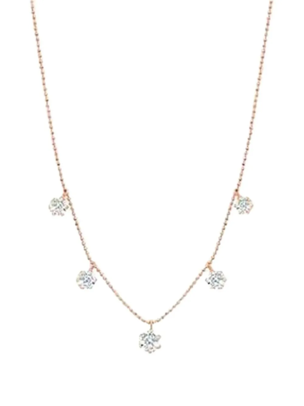 graziela 18K rose gold Floating diamonds necklace - Rosa