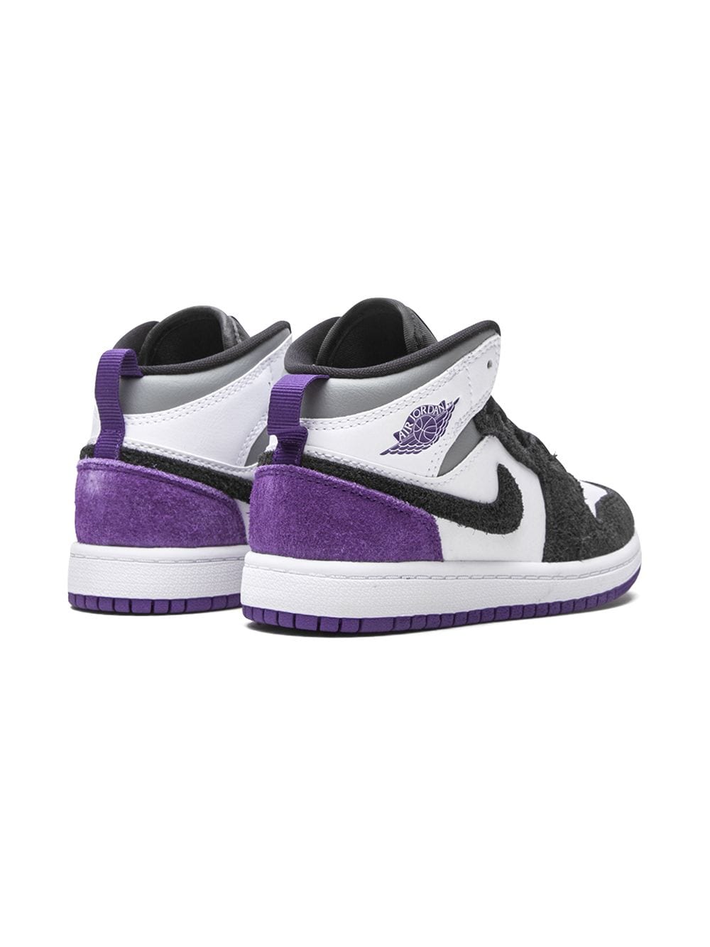 Jordan Kids Air 1 Mid Se “purple Suede” Sneakers In White Modesens