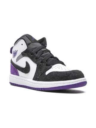 Shop Jordan Kids Air Jordan 1 Mid SE “Purple Suede” sneakers with Express  Delivery - FARFETCH