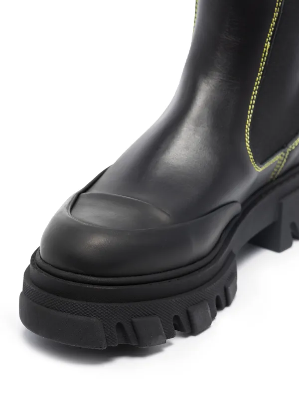 Ganni Leather Chelsea Boots - Black - Ankle Boots