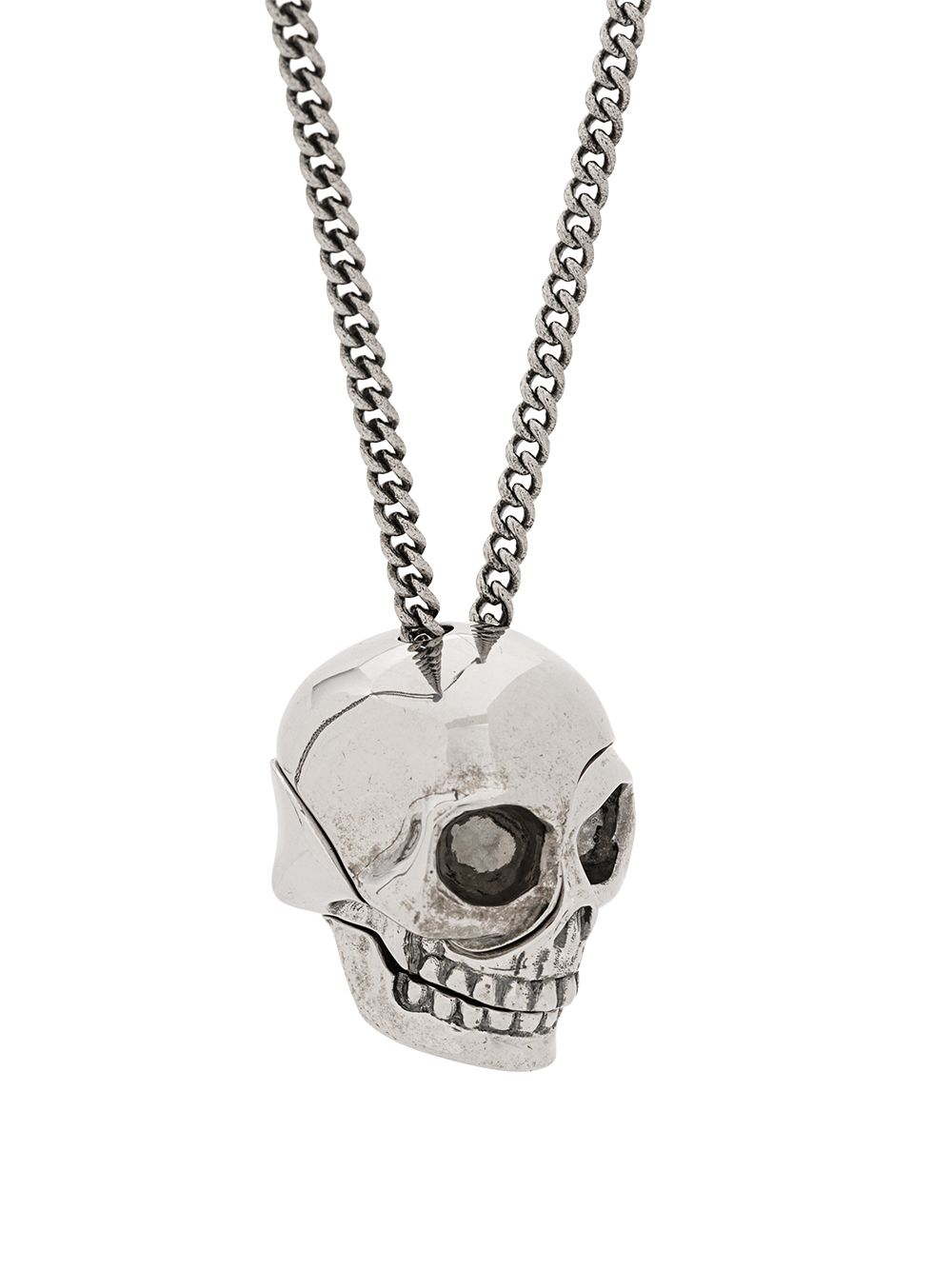 фото Alexander mcqueen серебряное колье с подвеской skull