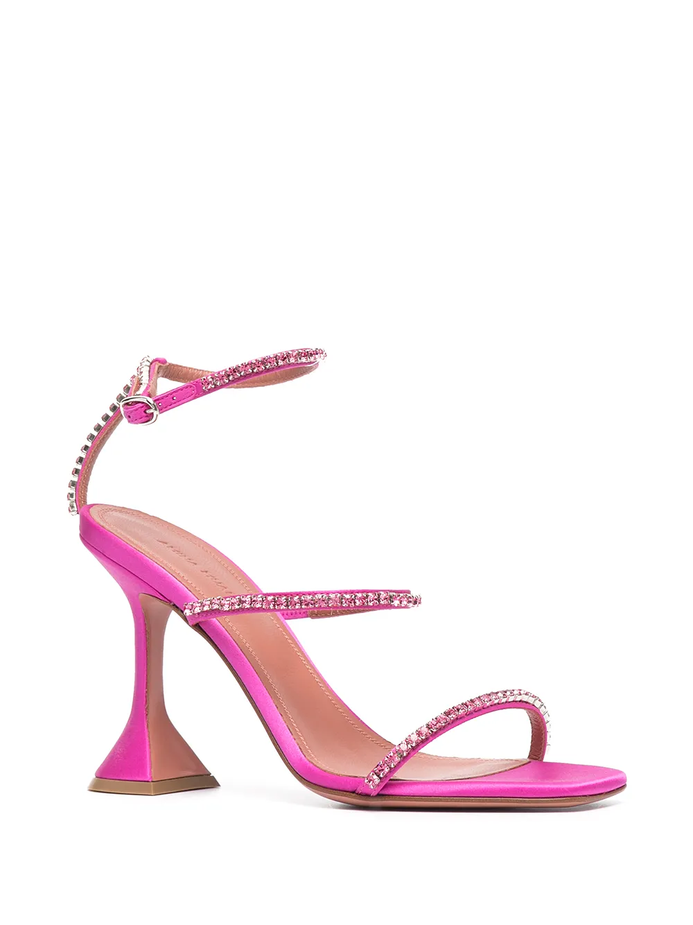 Shop Amina Muaddi diamante strappy sandals with Express Delivery - FARFETCH