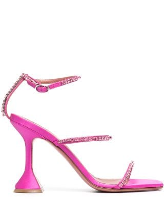Shop Amina Muaddi diamante strappy sandals with Express Delivery - FARFETCH