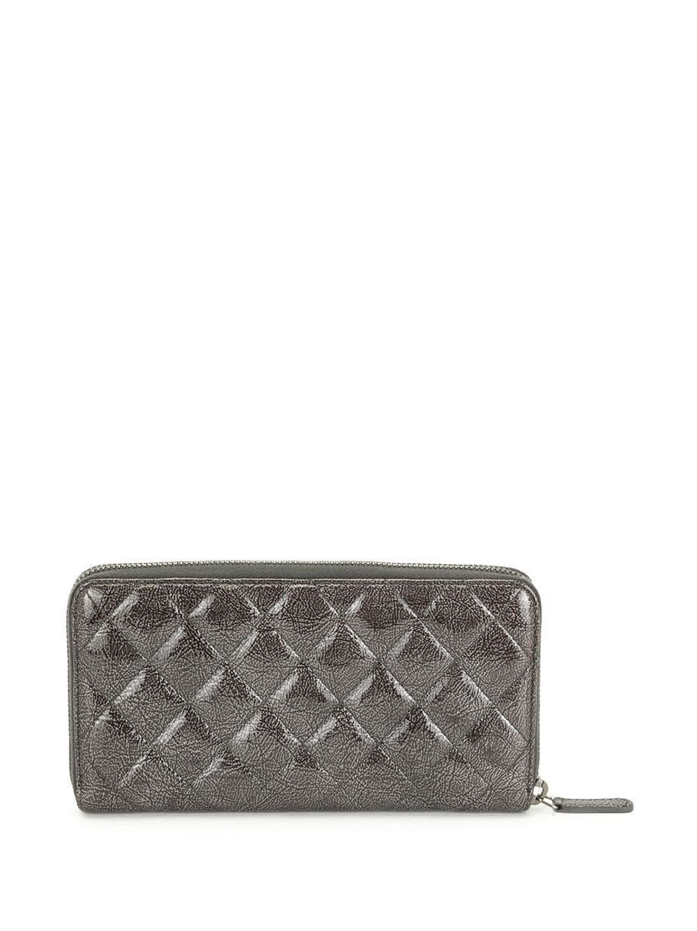 Pre-owned Chanel Leather Wallet In Silver