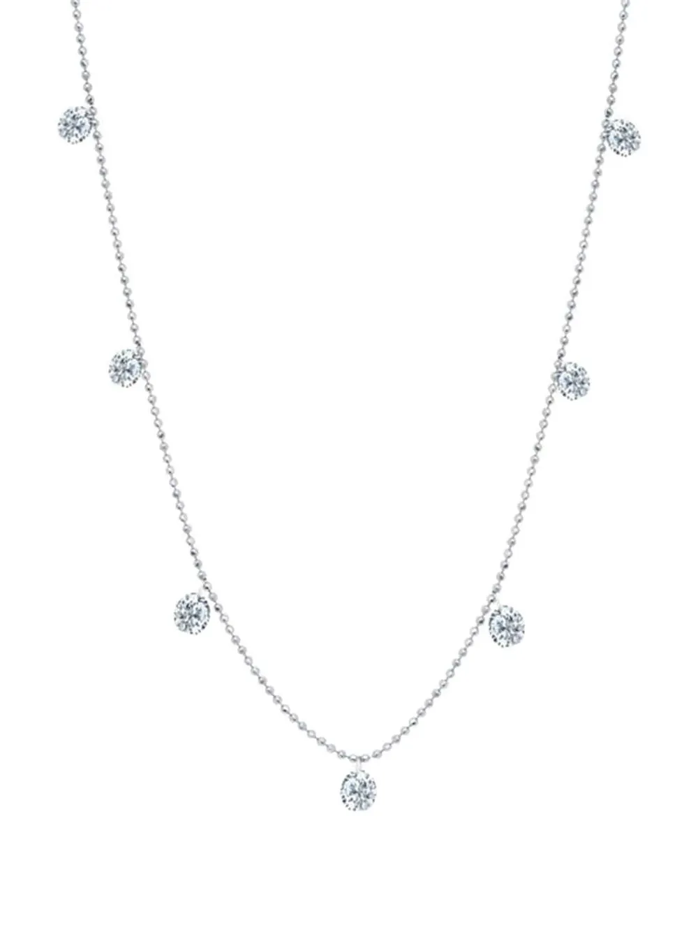 graziela 18K white gold small Floating diamonds ring | Silver | Image 1