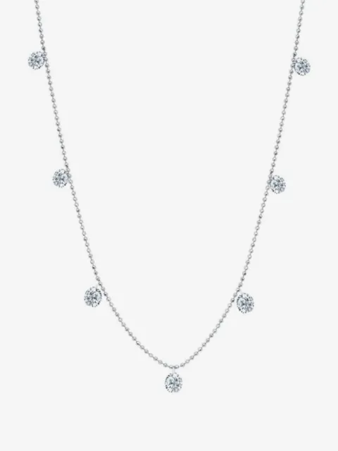 graziela 18K white gold small Floating diamonds ring 