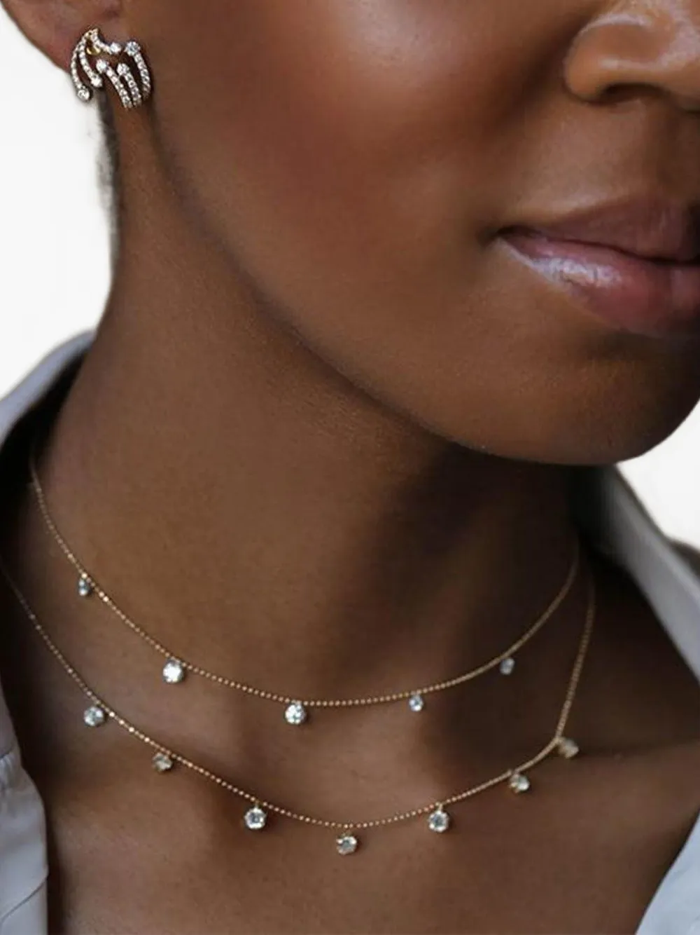 graziela 18k yellow gold Small Floating diamond necklace | Image 2