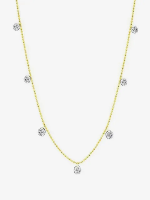 graziela 18k yellow gold Small Floating diamond necklace