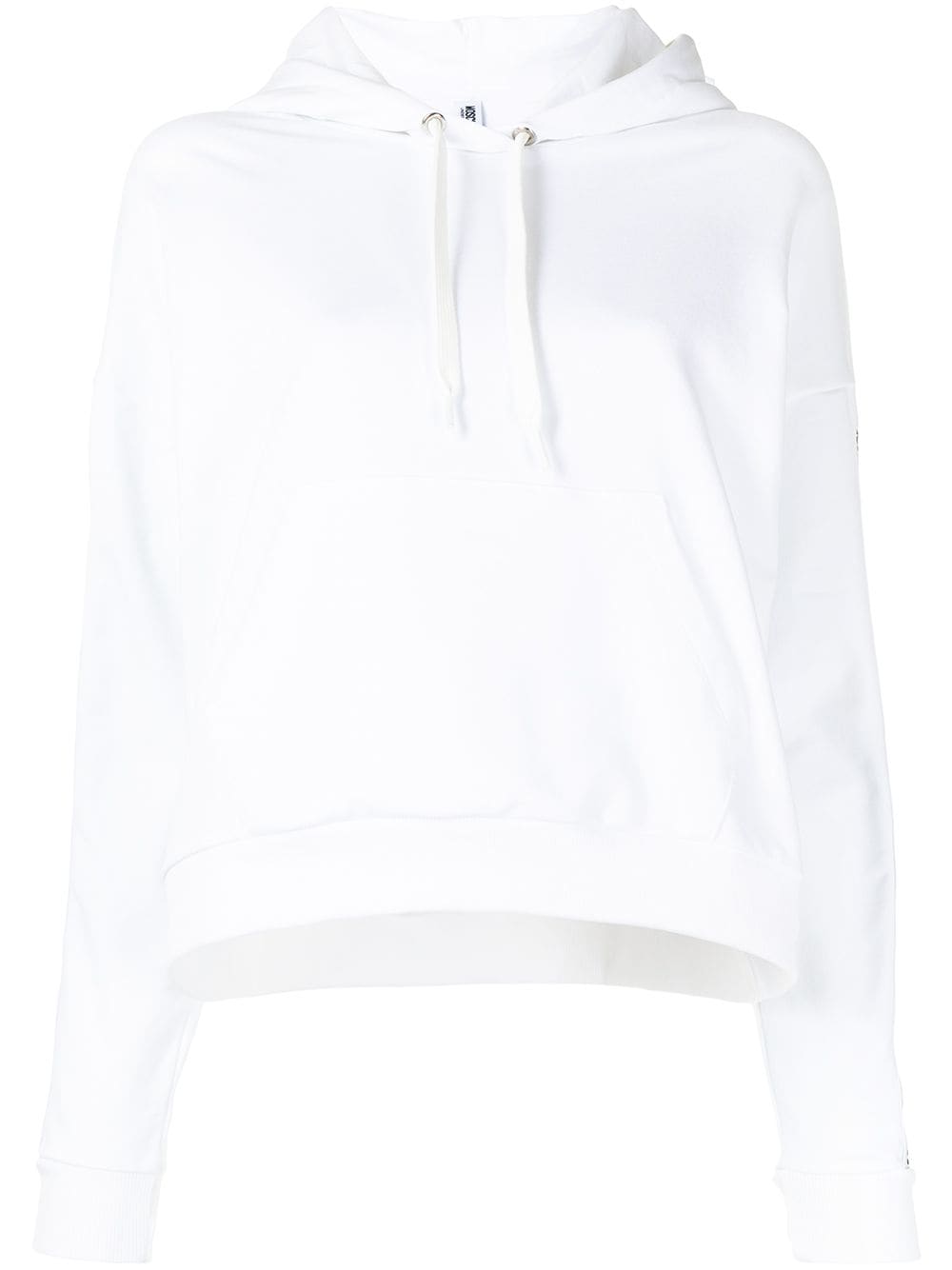 Shop Moschino Logo-stripe Drawstring Hoodie In White