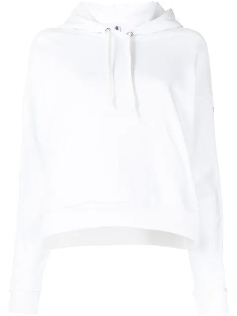 Moschino logo-stripe drawstring hoodie