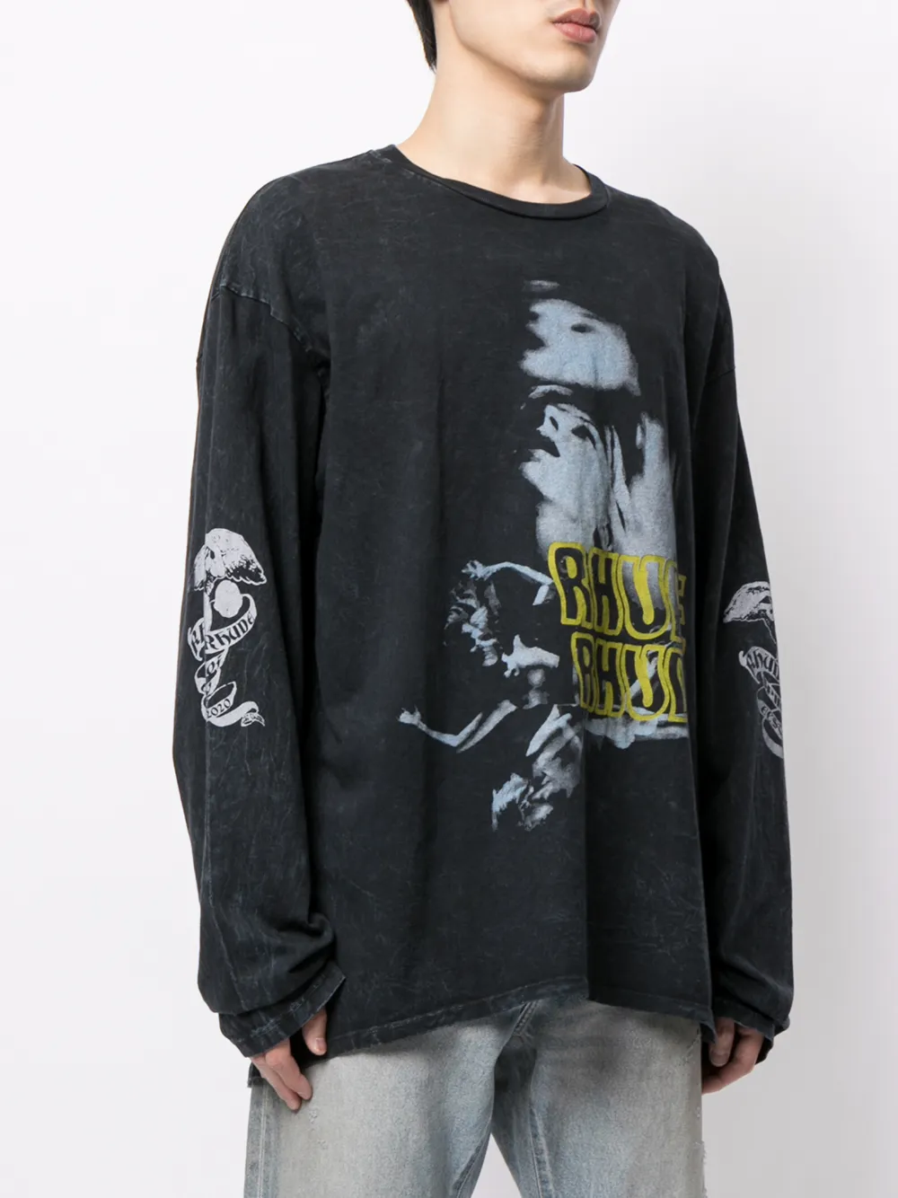фото Rhude футболка с длинными рукавами и принтом