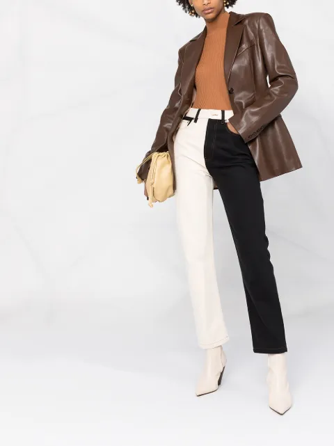 nanushka leather blazer