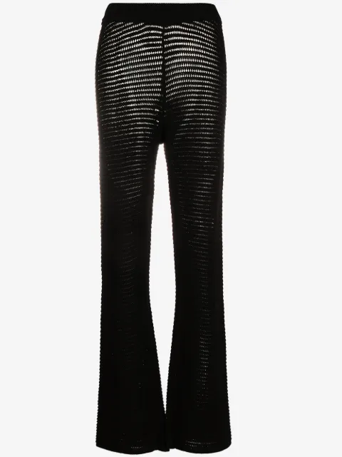 Nanushka Bazia crochet-knit slim trousers