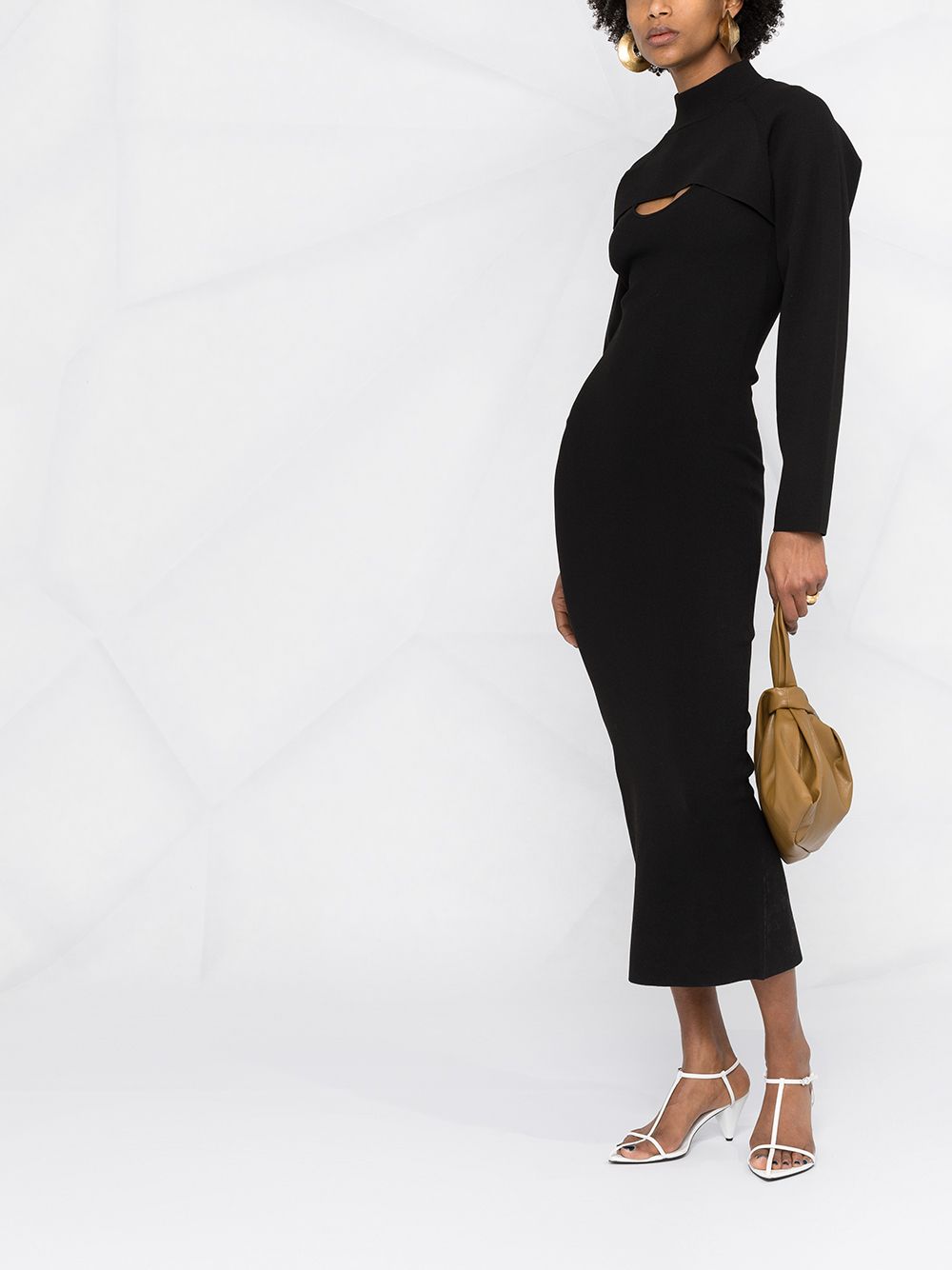 Shop Nanushka Noa Knitted Mid-length Dress In Black