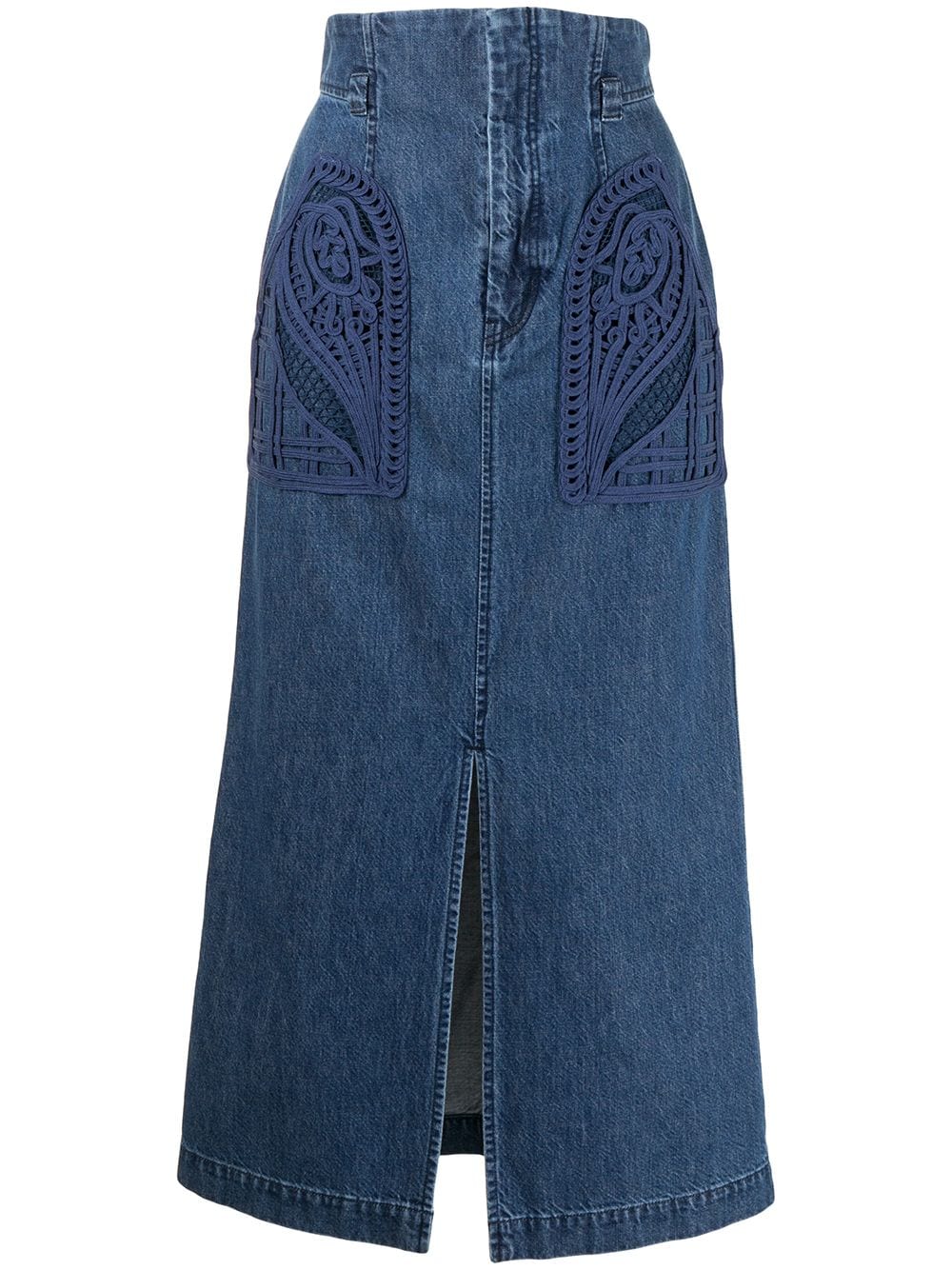 фото Mame kurogouchi джинсовая юбка с вышивкой