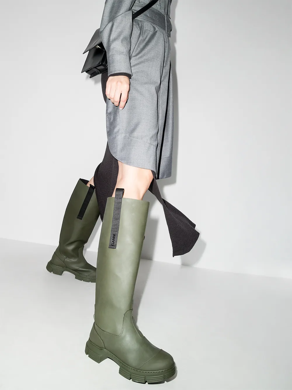 recycled rubber mid-calf boots