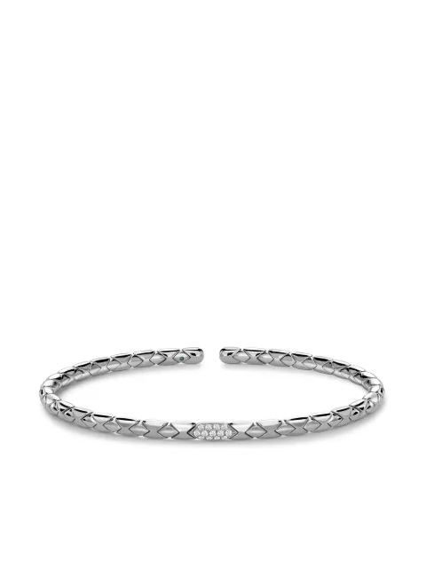 Pragnell brazalete Groove en oro blanco de 18kt con diamantes