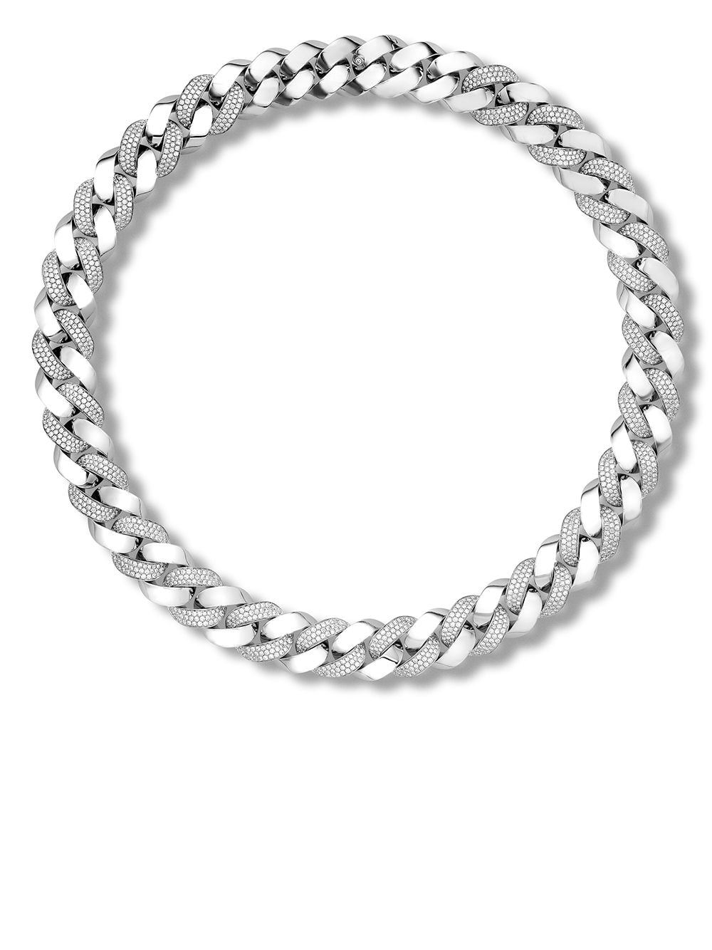 

Pragnell 18kt white gold diamond Cuba small chain necklace