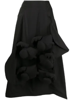 Black ruffle outlet skirt 3d