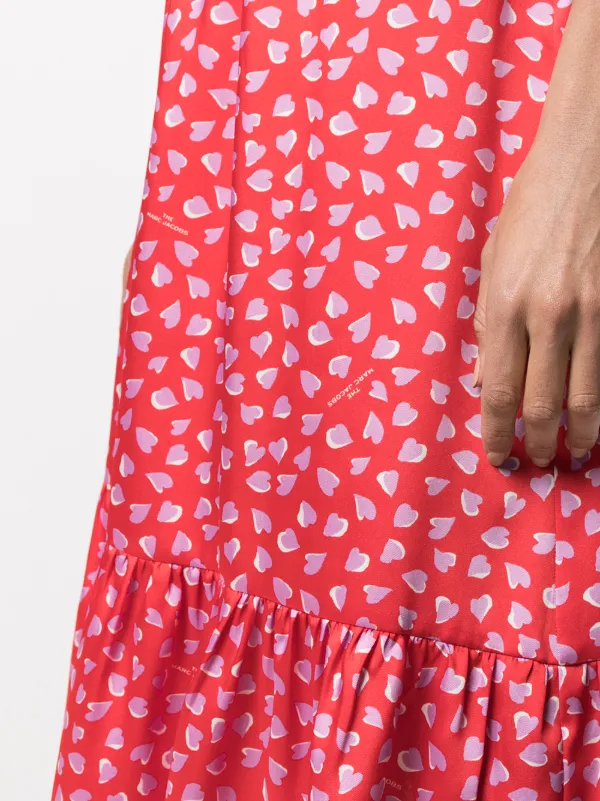 pink heart midi skirt