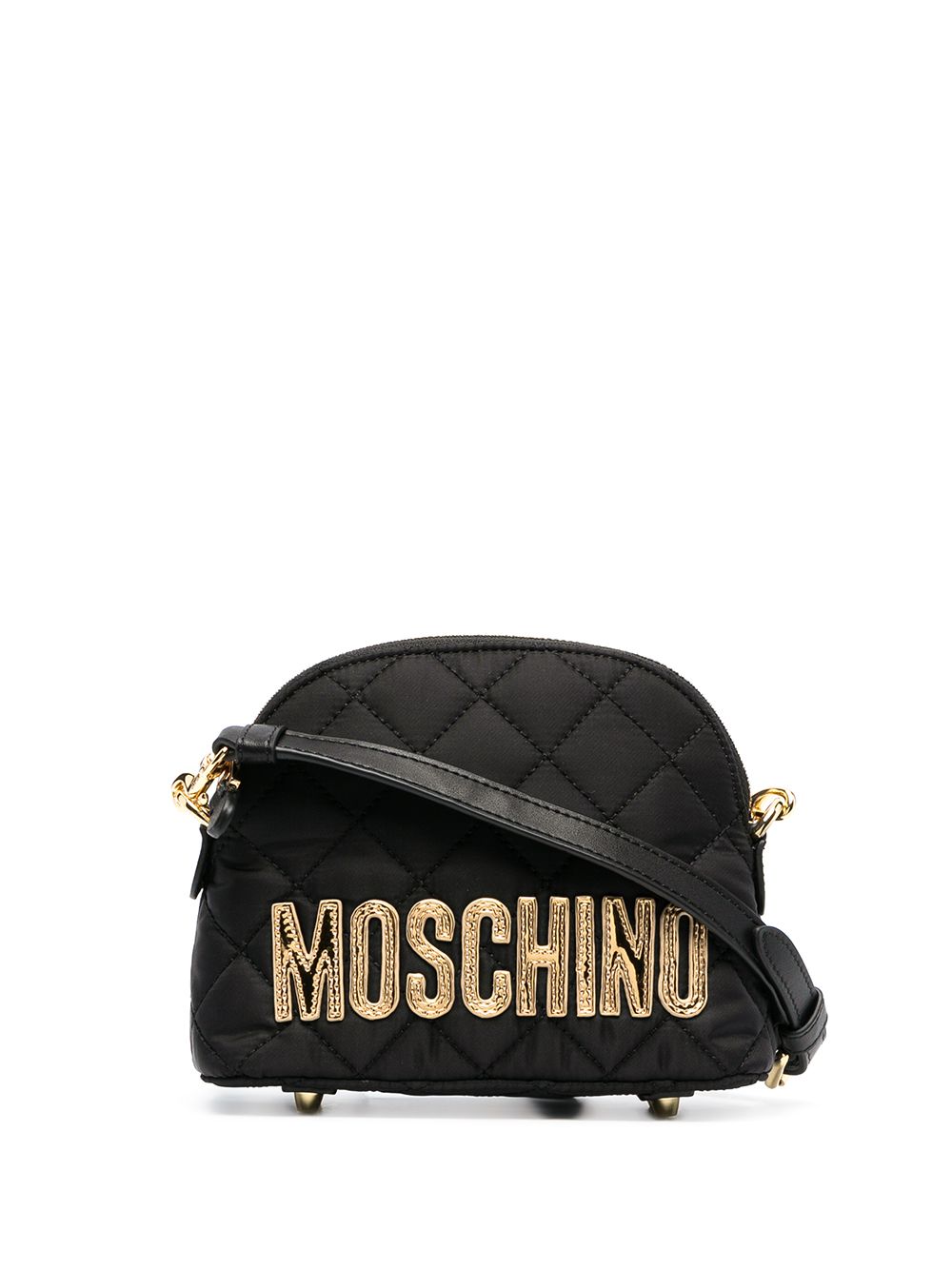 фото Moschino стеганая сумка через плечо с нашивкой-логотипом