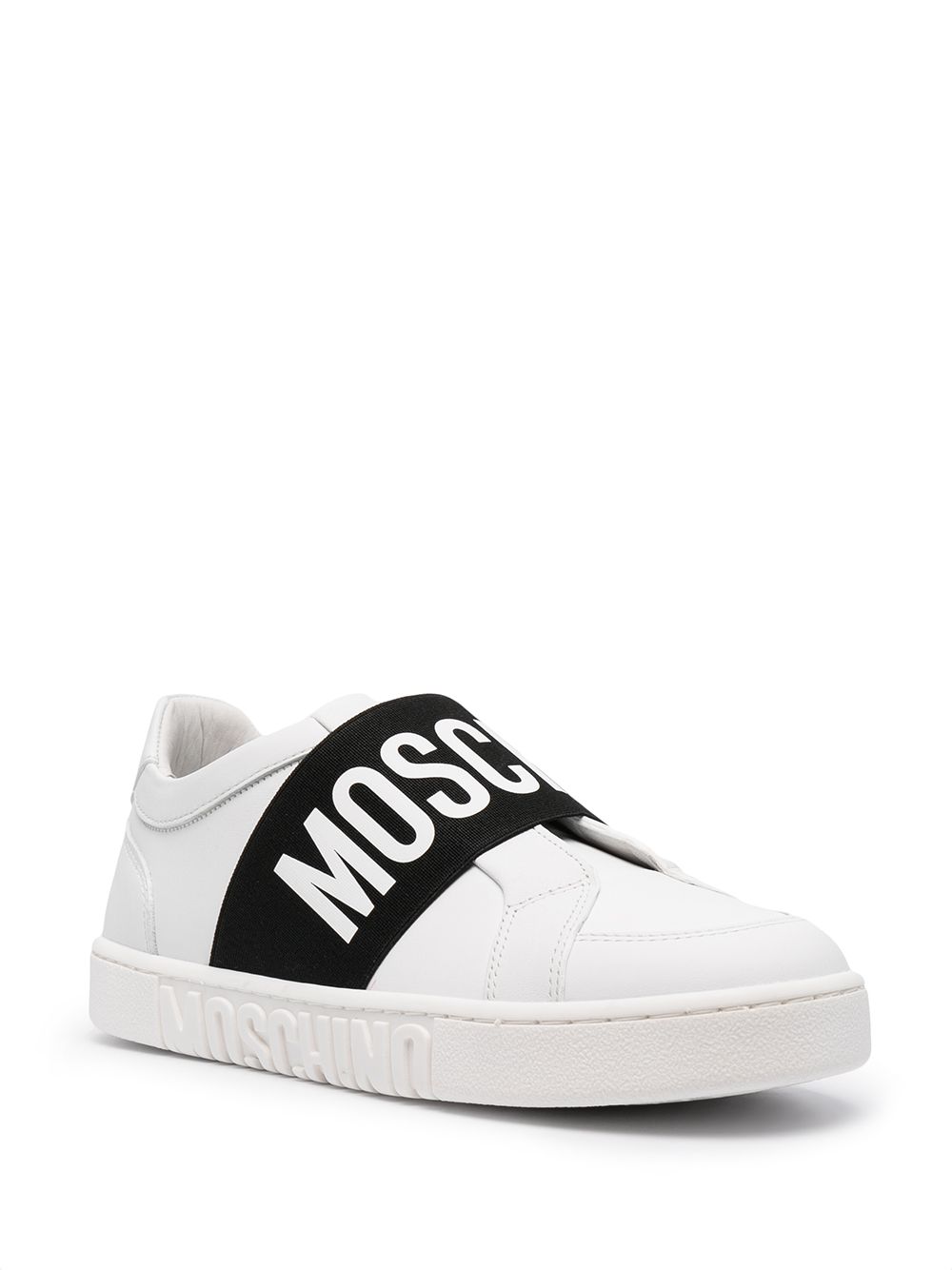 Moschino Sneakers met logoband - Wit