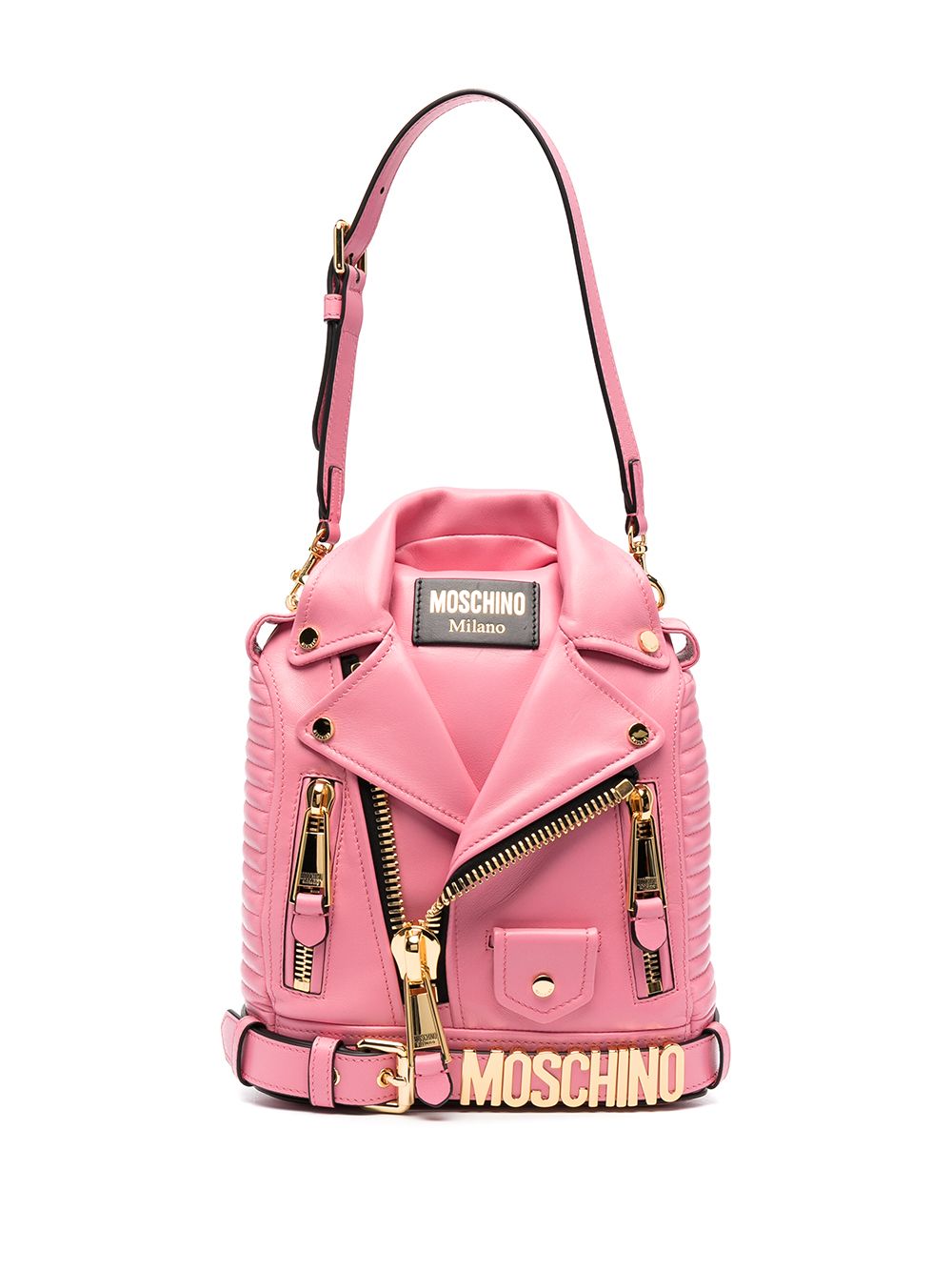 фото Moschino мини-рюкзак в форме байкерской куртки