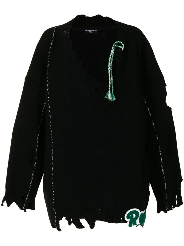 raf simons v neck sweater
