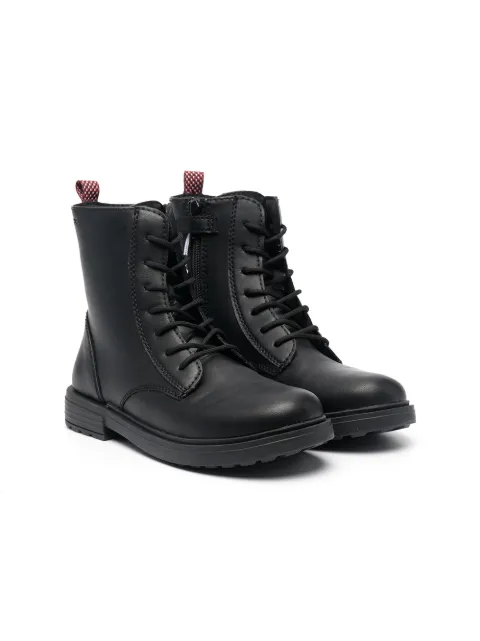 Geox Kids lace-up pull-tab boots