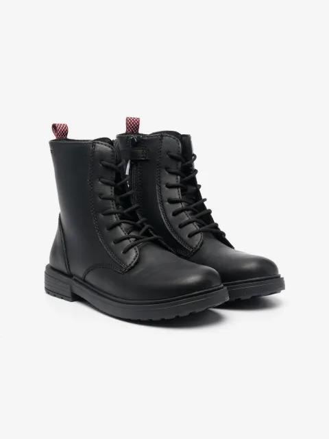 Geox Kids lace-up pull-tab boots