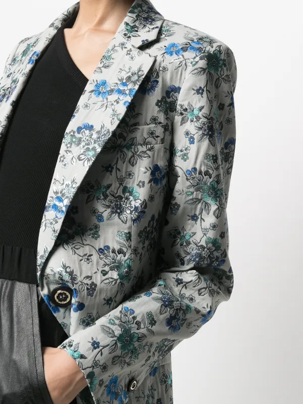 floral jacquard blazer