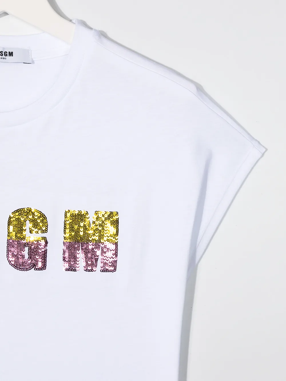 фото Msgm kids футболка с пайетками